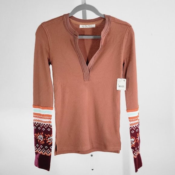 FREE PEOPLE / WTF mikah cuff thermal top Sz S NEW - Picture 8 of 11